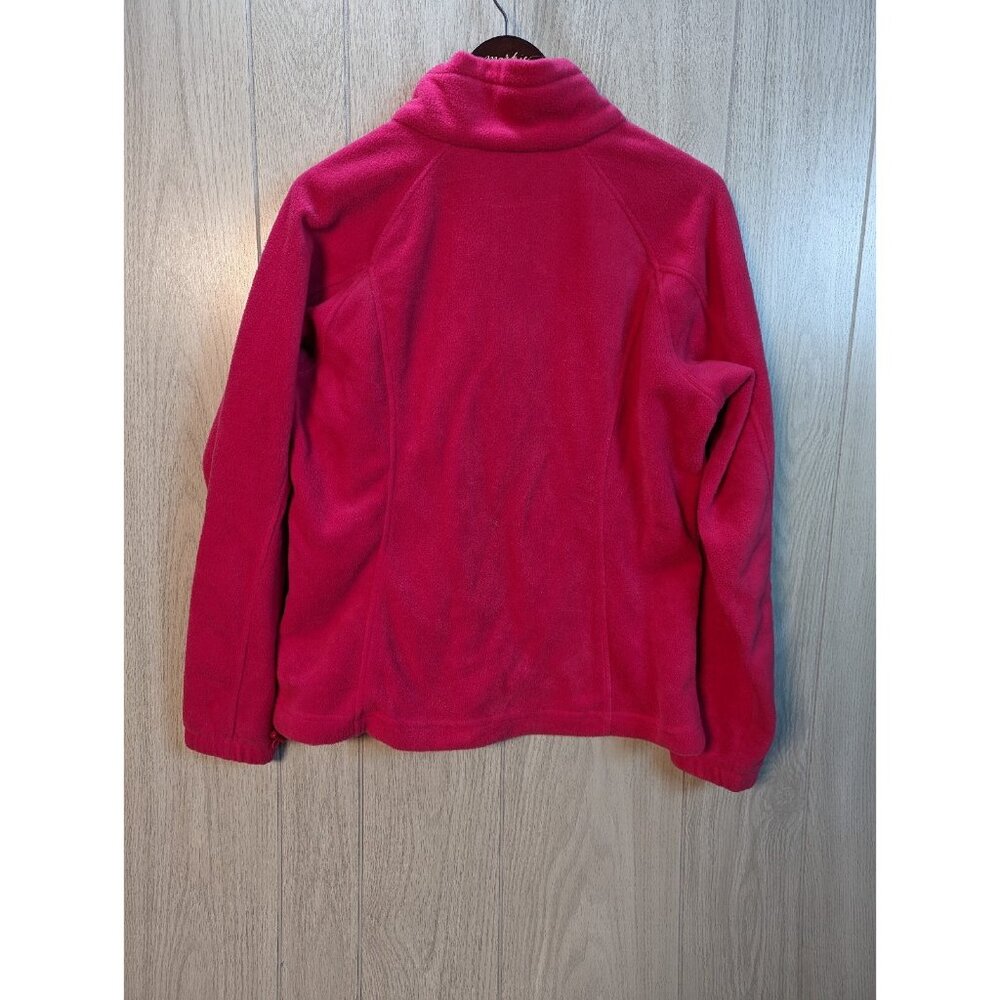 Columbia Sweater Womens Large Hot Pink Fleece Long Sleeve Full Zip Polyester - Picture 2 of 6